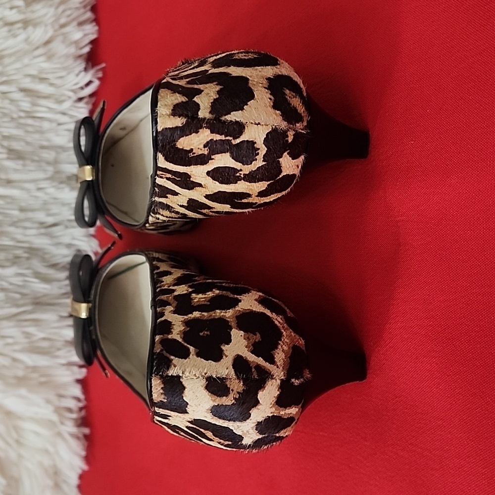 Michael Kors Real Fur Leopard Print Wedge - Picture 8 of 13